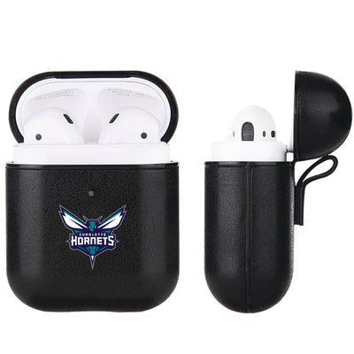 Charlotte Hornets Black Apple Air Pod Leather Case
