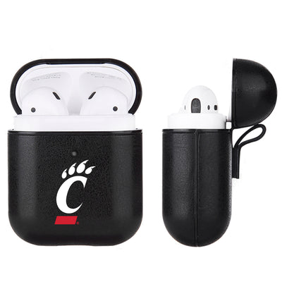 Cincinnati Bearcats Primary Mark design Black Apple Air Pod Leather Case