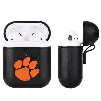 Clemson Tigers Primary Mark design Black Apple Air Pod Leather Case