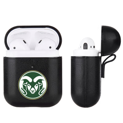 Colorado State Rams Primary Mark design Black Apple Air Pod Leather Case