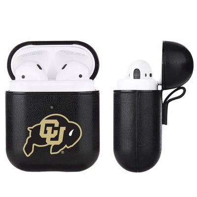 Colorado Buffaloes Primary Mark design Black Apple Air Pod Leather Case