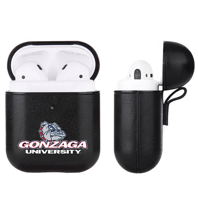 Gonzaga Bulldogs Primary Mark design Black Apple Air Pod Leather Case