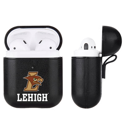 Lehigh Mountain Hawks Primary Mark design Black Apple Air Pod Leather Case