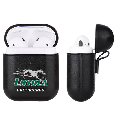 Loyola Univ Of Maryland Hounds Primary Mark design Black Apple Air Pod Leather Case
