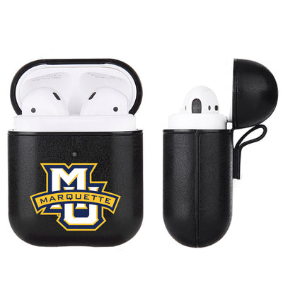Marquette Golden Eagles Primary Mark design Black Apple Air Pod Leather Case