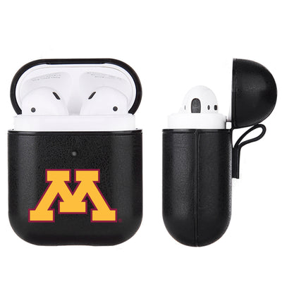 Minnesota Golden Gophers Primary Mark design Black Apple Air Pod Leather Case