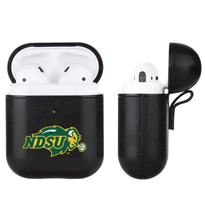North Dakota State Bison Primary Mark design Black Apple Air Pod Leather Case