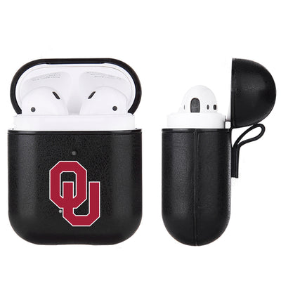 Oklahoma Sooners Primary Mark design Black Apple Air Pod Leather Case