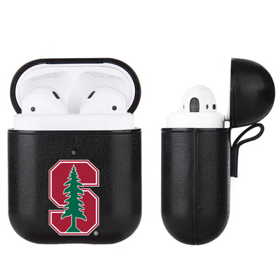 Stanford Cardinal Primary Mark design Black Apple Air Pod Leather Case