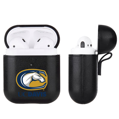 UC Davis Aggies Primary Mark design Black Apple Air Pod Leather Case