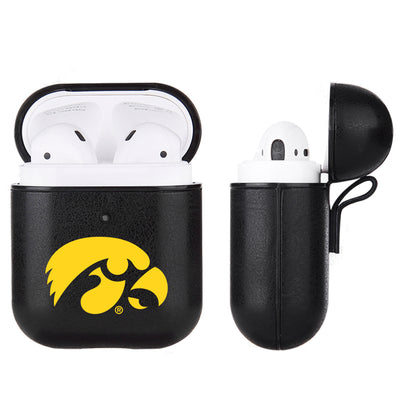 Iowa Hawkeyes Primary Mark design Black Apple Air Pod Leather Case