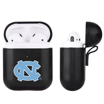 UNC Tar Heels Primary Mark design Black Apple Air Pod Leather Case