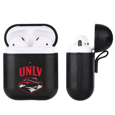 UNLV Rebels Primary Mark design Black Apple Air Pod Leather Case