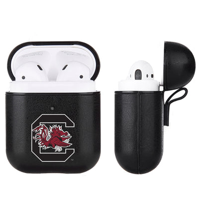 South Carolina Gamecocks Primary Mark design Black Apple Air Pod Leather Case