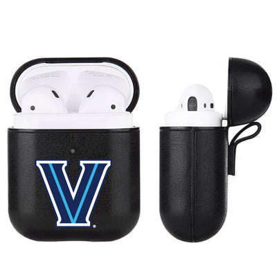 Villanova University Primary Mark design Black Apple Air Pod Leather Case