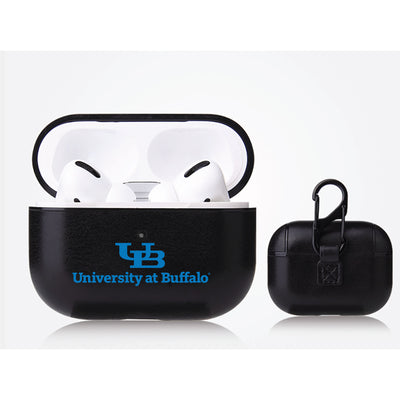Buffalo Bulls Primary Mark design Black Apple Air Pod Pro Leatherette