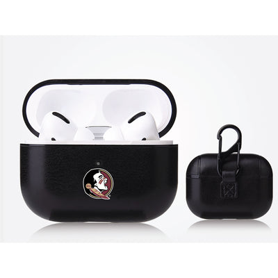 Florida State Seminoles Primary Mark design Black Apple Air Pod Pro Leatherette