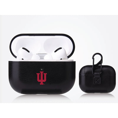 Indiana Hoosiers Primary Mark design Black Apple Air Pod Pro Leatherette
