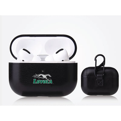 Loyola Univ Of Maryland Hounds Primary Mark design Black Apple Air Pod Pro Leatherette
