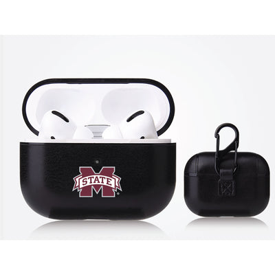 Mississippi State Bulldogs Primary Mark design Black Apple Air Pod Pro Leatherette