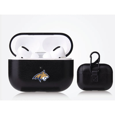 Montana State Bobcats Primary Mark design Black Apple Air Pod Pro Leatherette