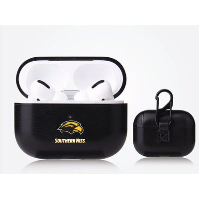 Southern Mississippi Golden Eagles Primary Mark design Black Apple Air Pod Pro Leatherette