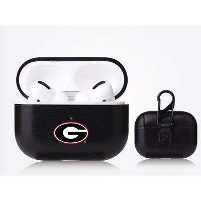 Georgia Bulldogs Primary Mark design Black Apple Air Pod Pro Leatherette