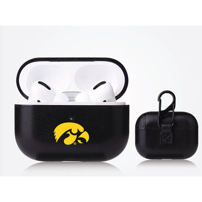 Iowa Hawkeyes Primary Mark design Black Apple Air Pod Pro Leatherette