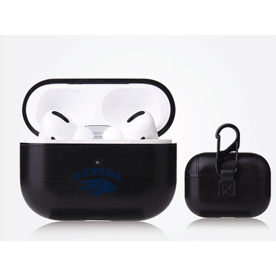 Nevada Wolf Pack Primary Mark design Black Apple Air Pod Pro Leatherette