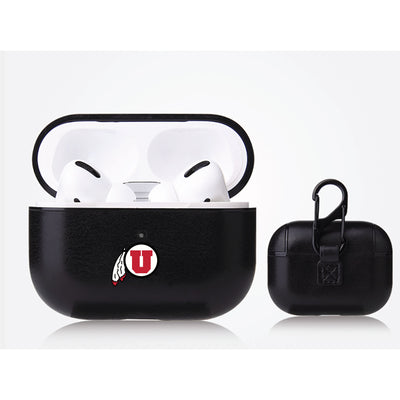 Utah Utes Primary Mark design Black Apple Air Pod Pro Leatherette