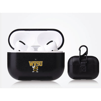 West Virginia State Univ Yellow Jackets Primary Mark design Black Apple Air Pod Pro Leatherette