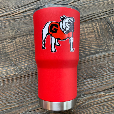 UGA "Retro Dawg" Tumbler - Red Powder Coated