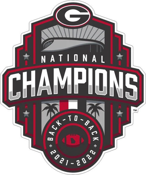 UGA National Championship Back To Back Decal (Large 6")