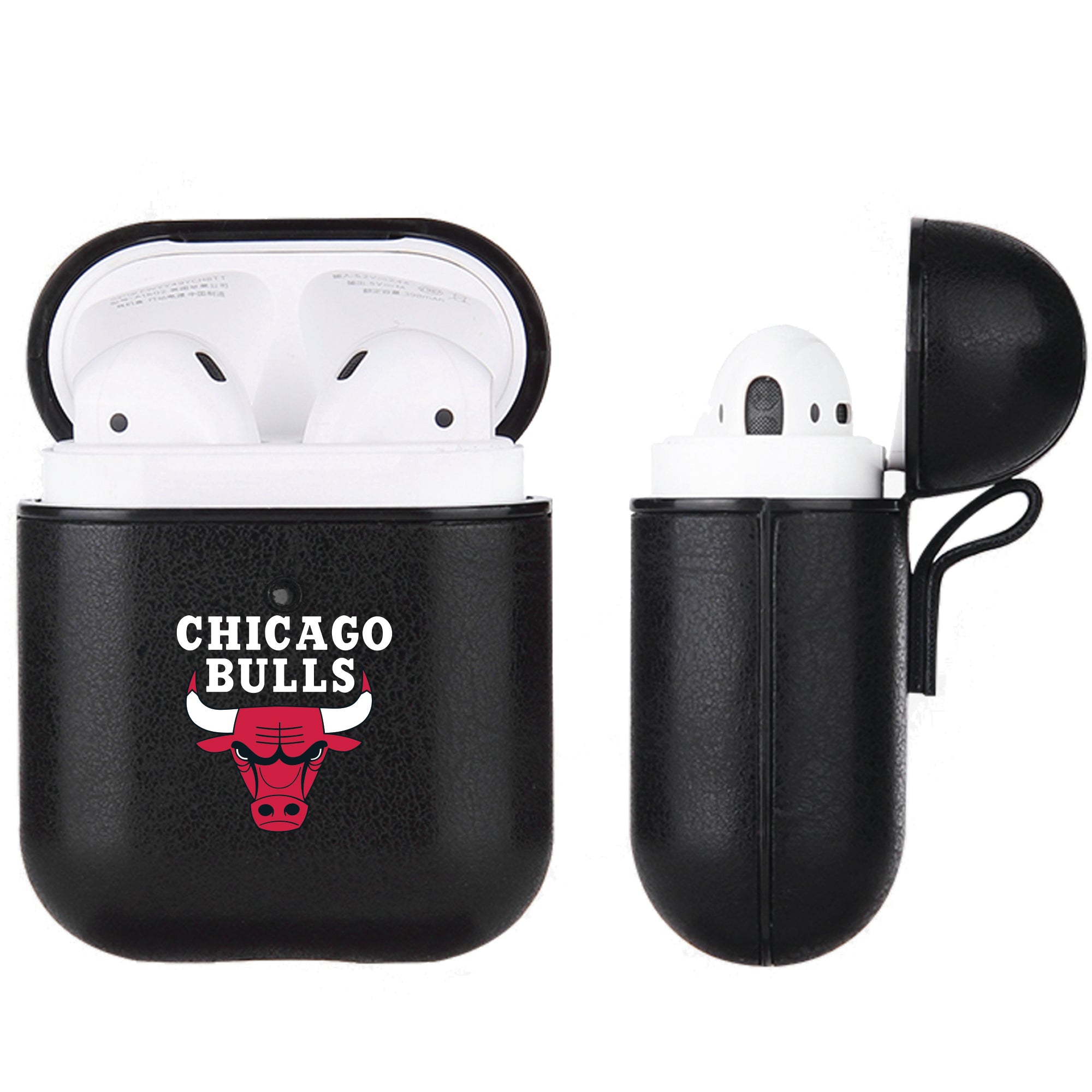Chicago Bulls Black Apple Air Pod Leather Case