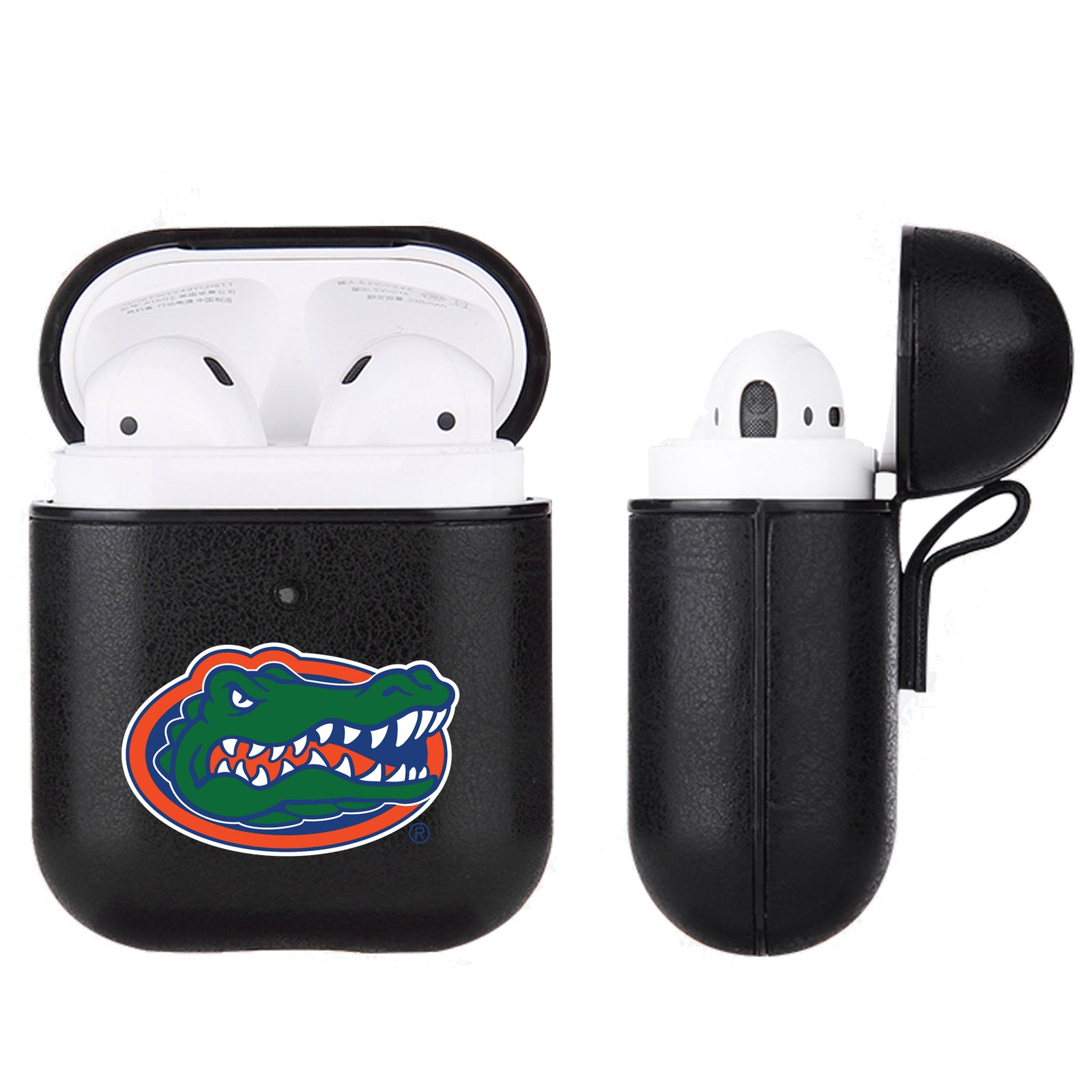 Florida Gators Primary Mark design Black Apple Air Pod Leather Case