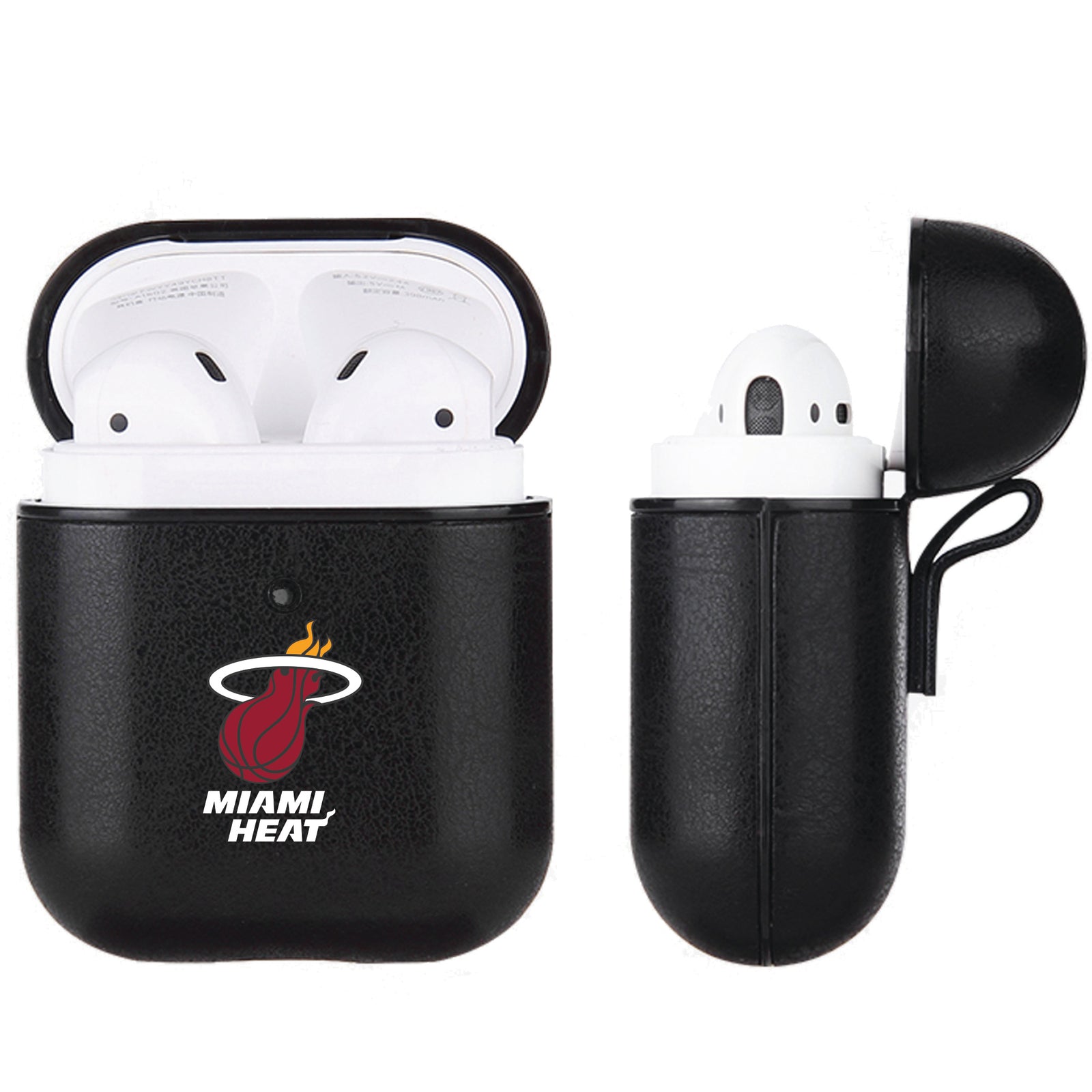 Miami Heat Black Apple Air Pod Leather Case