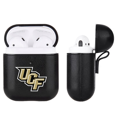 UCF Knights Primary Mark design Black Apple Air Pod Leather Case