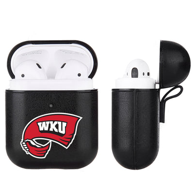 Western Kentucky Hilltoppers Primary Mark design Black Apple Air Pod Leather Case