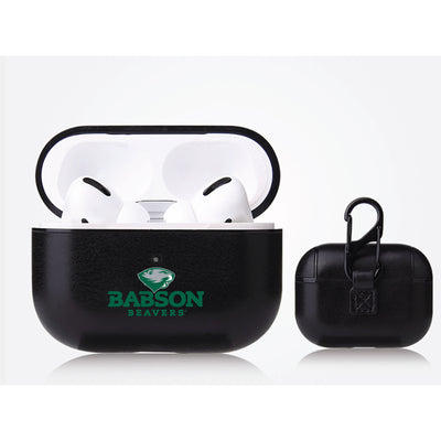Babson University Primary Mark design Black Apple Air Pod Pro Leatherette