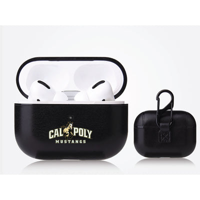 Cal Poly Mustangs Primary Mark design Black Apple Air Pod Pro Leatherette