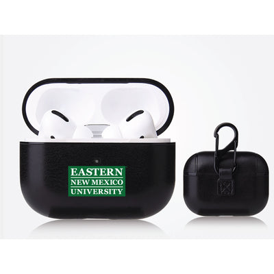 Eastern New Mexico Greyhounds Primary Mark design Black Apple Air Pod Pro Leatherette