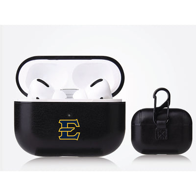 Eastern Tennessee State Buccaneers Primary Mark design Black Apple Air Pod Pro Leatherette