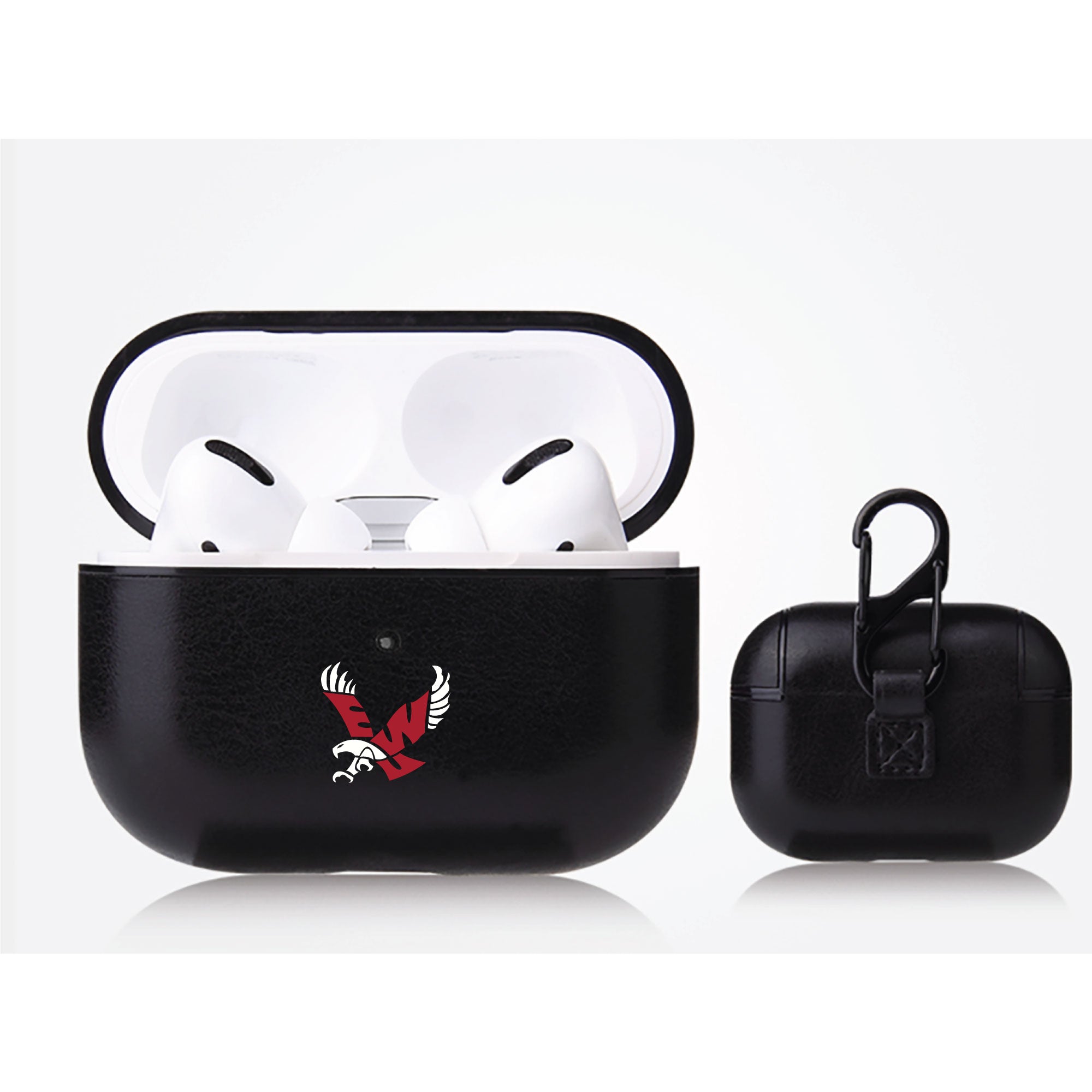 Eastern Washington Eagles Primary Mark design Black Apple Air Pod Pro Leatherette