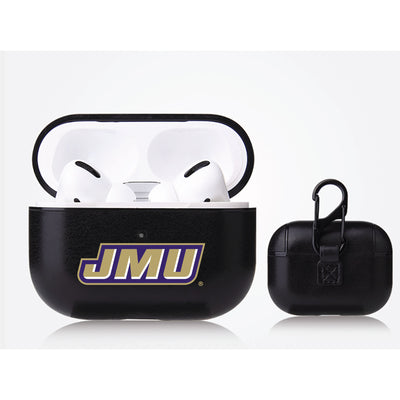 James Madison Dukes Primary Mark design Black Apple Air Pod Pro Leatherette