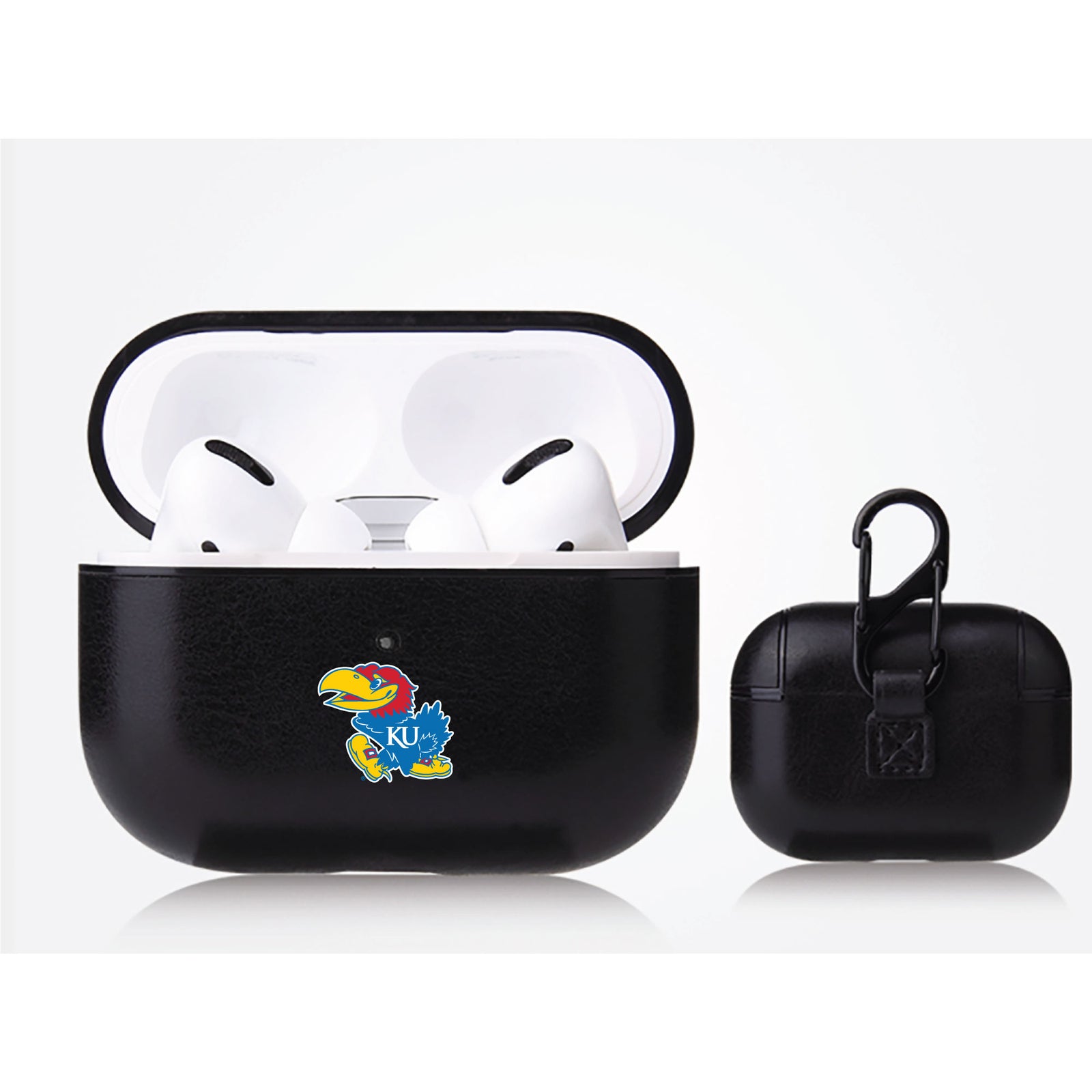 Kansas Jayhawks Primary Mark design Black Apple Air Pod Pro Leatherette