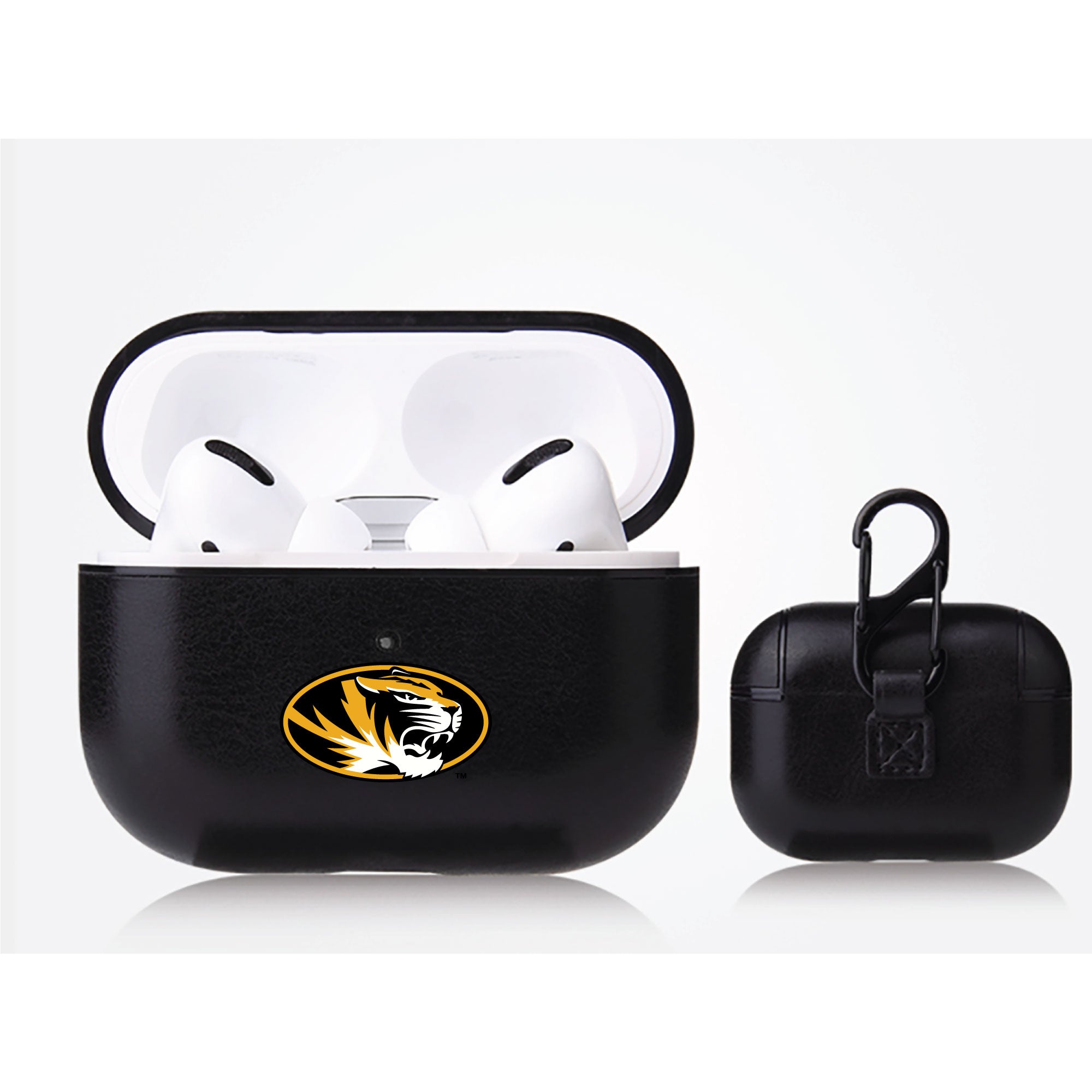 Missouri Tigers Primary Mark design Black Apple Air Pod Pro Leatherette