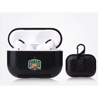 Ohio University Bobcats Primary Mark design Black Apple Air Pod Pro Leatherette
