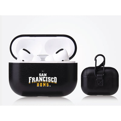 San Francisco Dons Primary Mark design Black Apple Air Pod Pro Leatherette