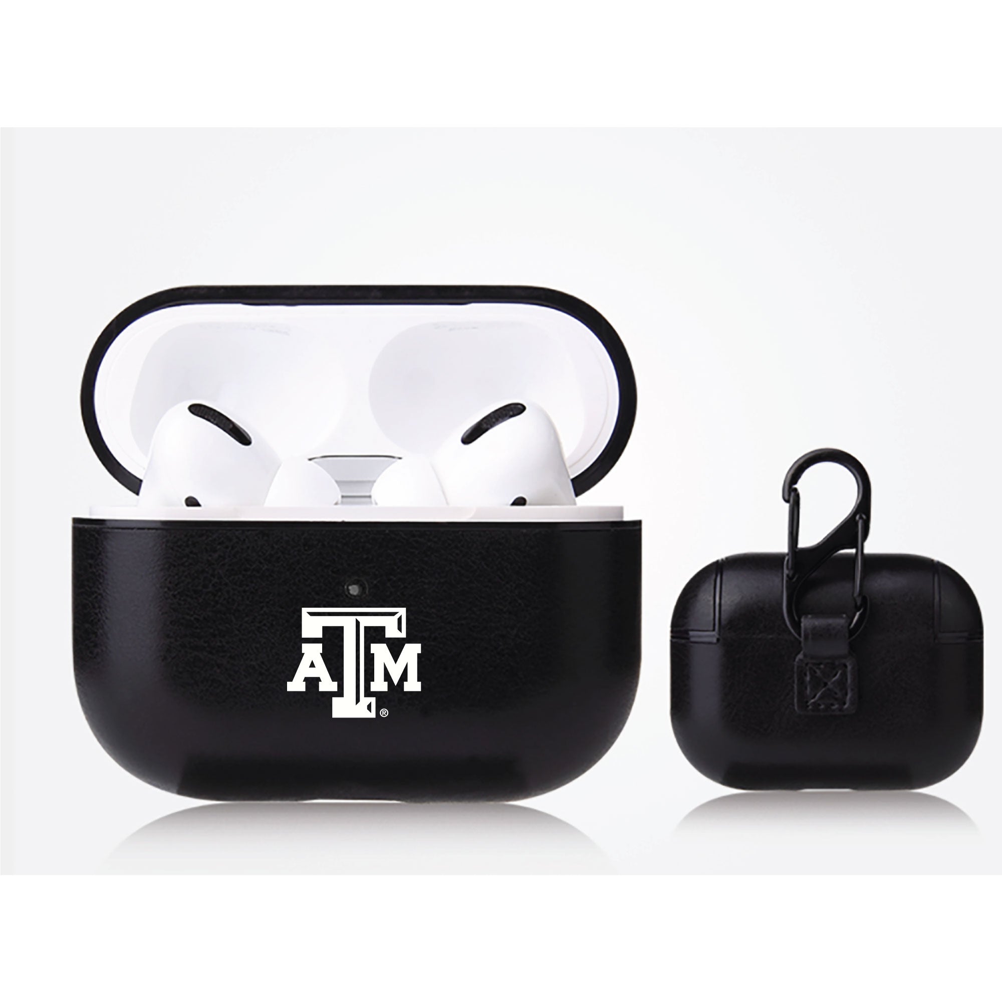 Texas A&M Aggies Primary Mark design Black Apple Air Pod Pro Leatherette