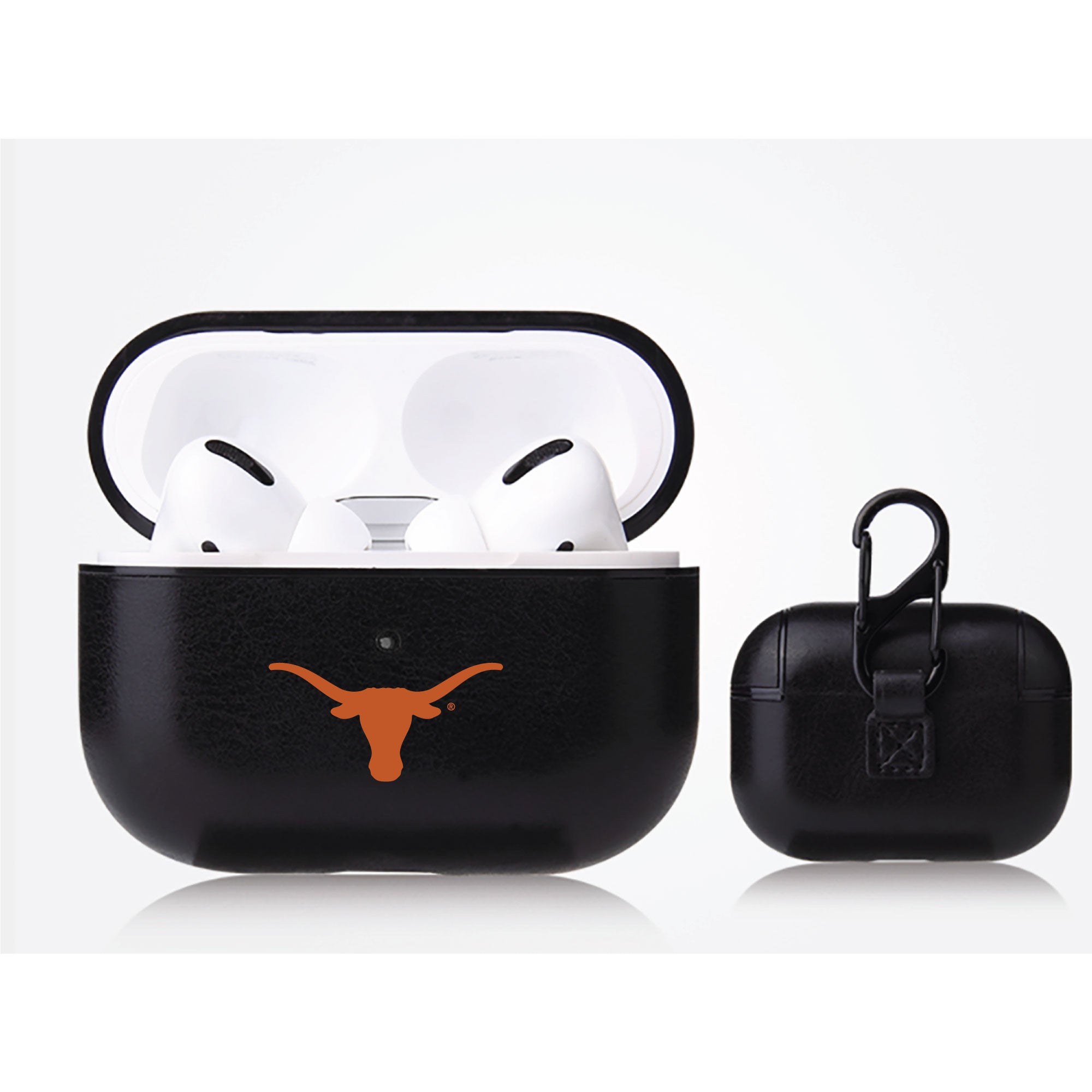 Texas Longhorns Primary Mark design Black Apple Air Pod Pro Leatherette